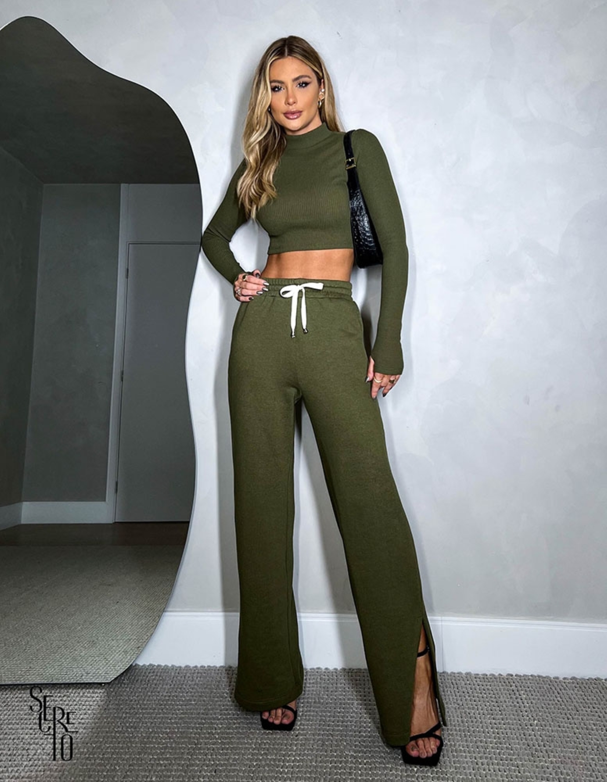 Calça moletom hot sale verde militar