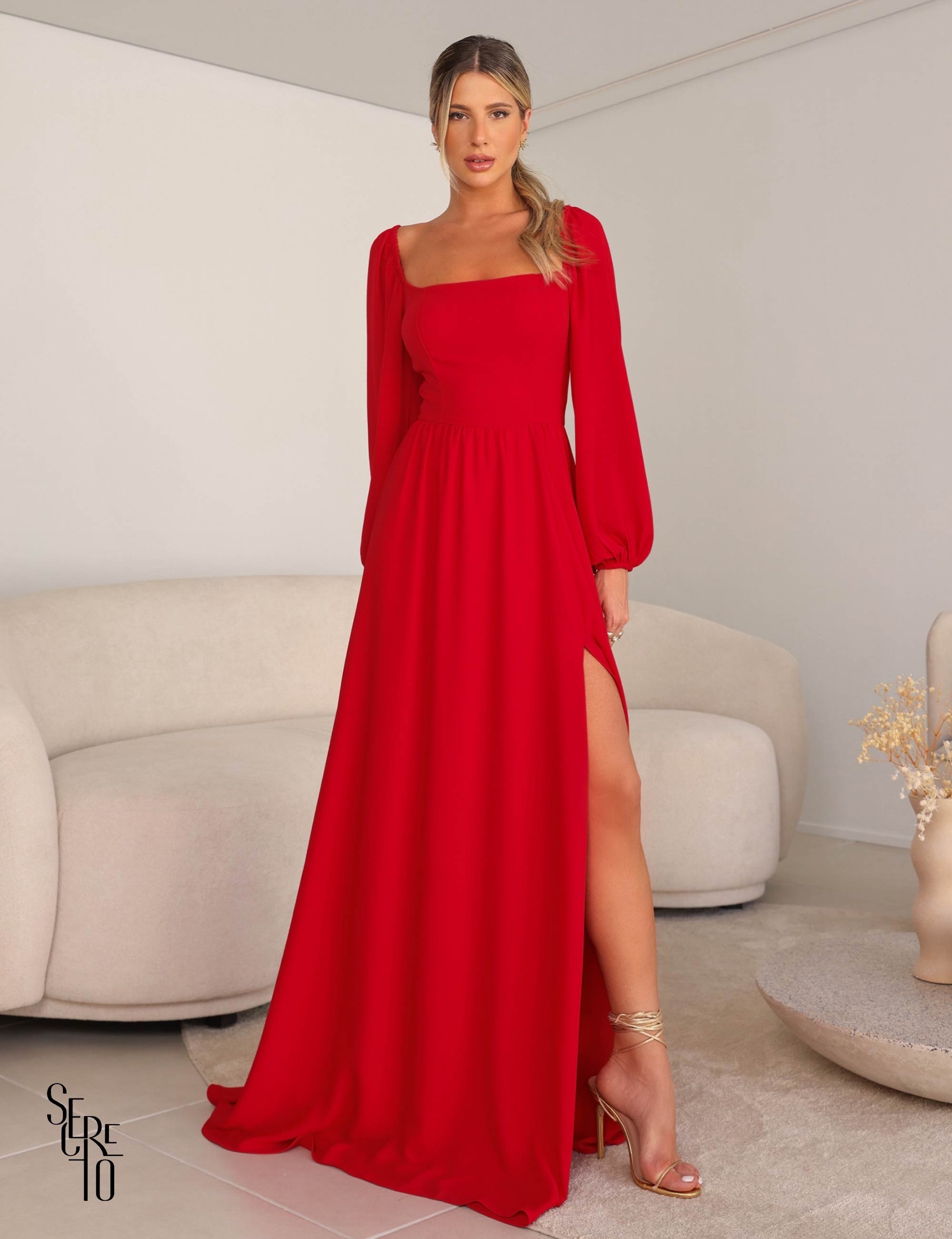 Comprar vestido hot sale vermelho longo