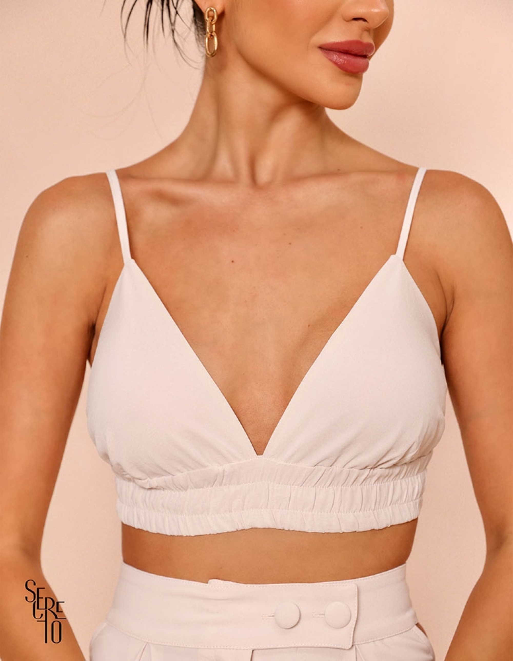 Top Bralette Com Elástico Maxi Listras